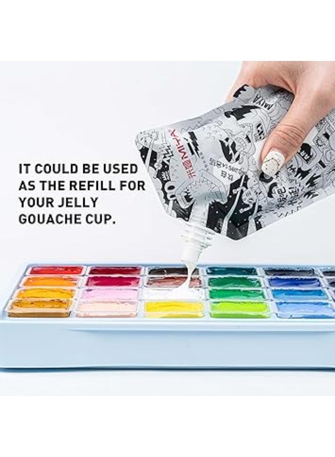HIMI Gouache Refill Paints, 100ml, 6 US fl oz, Non Toxic Paint for Canvas and Paper, Art Supplies for Professionals, Students, and Kids(White) - Image 1